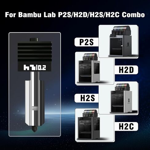 قطعتان 0.2 مم 0.4 مم من الخيزران P2S/H2 Hotend Kit لطابعة Bambu Lab P2S H2S H2C H2D ثلاثية الأبعاد، جميع المعادن 500 درجة مئوية استبدال رأس الطباعة الساخنة مع فوهة فولاذية صلبة، كتلة سخان، أجزاء من الخيزران P2S in Kuwait