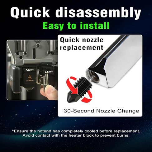 قطعتان 0.2 مم 0.4 مم من الخيزران P2S/H2 Hotend Kit لطابعة Bambu Lab P2S H2S H2C H2D ثلاثية الأبعاد، جميع المعادن 500 درجة مئوية استبدال رأس الطباعة الساخنة مع فوهة فولاذية صلبة، كتلة سخان، أجزاء من الخيزران P2S in Kuwait