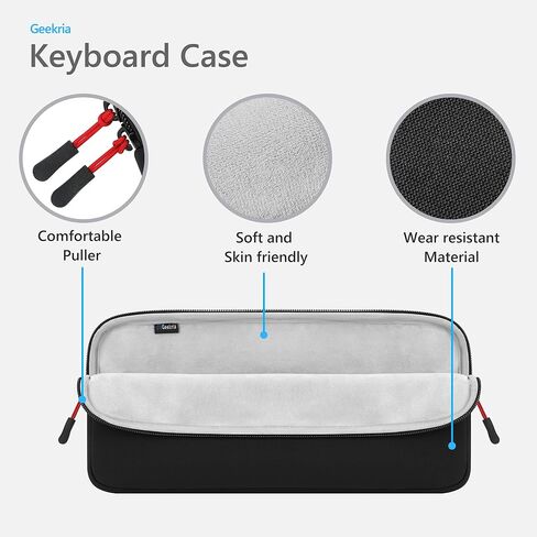 Geekria Keyboard Travel Carrying Pouch, Compatible with Logitech MX Keys Mini/Pebble Keys 2 K380s / Keys-to-GO 2, Apple Magic Keyboard MXCL3LL/A, MXCK3LL/A, Keychron B1 Pro (Black) in Saudi Arabia