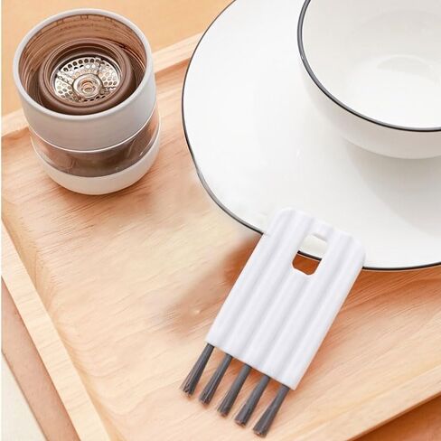 Keyboard Cleaning Brush Tool with Bendable Cup Cover, Flexible Dust Remover for Keyboards, Laptops, Office and Home, White in Saudi Arabia