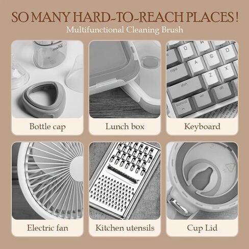 Keyboard Cleaning Brush Tool with Bendable Cup Cover, Flexible Dust Remover for Keyboards, Laptops, Office and Home, White in Saudi Arabia