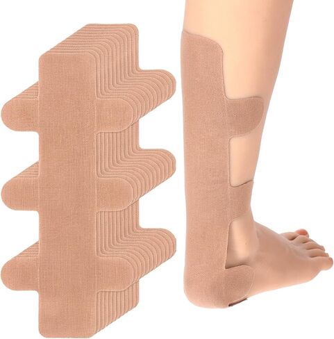 12Pcs Precut Achilles Tendonitis Kinesiology Tape, Achilles Tendon Ankle Tape, Waterproof Breathable Athletic Heel Support Tapes, Elastic Sports Patch Strips for Muscle Recovery and Stability in Saudi Arabia