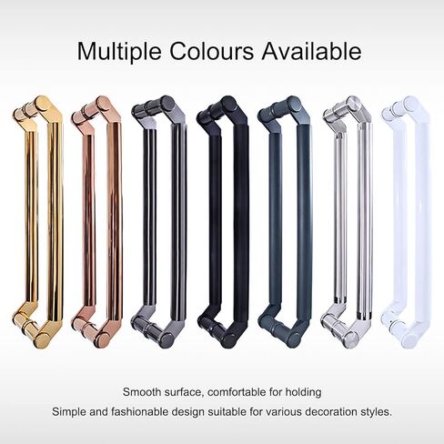 Commercial Push Pull Glass Door Handles, Double Sided Round Glass Door Pulls for Entrance Door, Stainless Steel Barn Door Shower Door Push Bar (Color : Dark gray, Size : 54cm (21 1/4")*50cm) in Saudi Arabia
