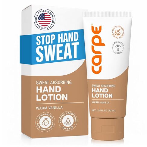 Carpe Antiperspirant Hand Lotion, A dermatologist-recommended, non-irritating, smooth lotion that helps stop hand sweat, Great for hyperhidrosis (Warm Vanilla) in Saudi Arabia