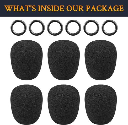 SOULWIT 6 قطع ميكروفونات بوب فلتر لسلسلة Shure MX412/MX418/MX405/MX391/MX202/MX410، CVG12/CVG18-B/C ميكروفون معقوفة، غطاء ميكروفون واقٍ من إسفنج الزجاج الأمامي - أسود in Kuwait