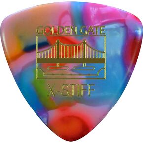 Golden Gate MP-107 Deluxe Flat Pick - Large Triangle - Colorful Clown Confetti - X-Stiff