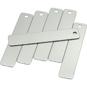 StayMax Metal Engraving Blanks Stamping Blanks Stainless Steel Rectangle Blank Tags 2.5x0.5Inch 25 PCS