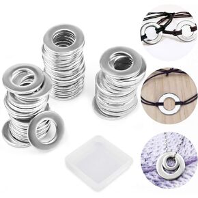 50 قطعة 12 مم من الفولاذ المقاوم للصدأ، غسالات مستديرة فضية لعلامات مجوهرات سوار مشابك السيارات (12 مم) in Kuwait