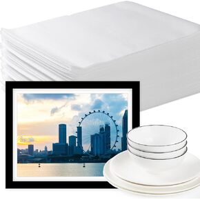 50PCS Foam Pouches 16x20Inch, Cushion Foam Wrap Pouches for Moving and Packing, Double PO Films Foam Wrap Pouches for Protect Large Dish, Book, Photo Frame, Canvas Artwork and Fragile Items