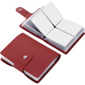 Leather Credit Card Holder, Business Card Organizer with 60 Card Slots, RFID Blocking Card Case for Storing and Preventing Credit Card or Business Card Loss (Black)