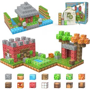 Magnetic Blocks, 72PCS STEM Montessori Toy for Crafting a Magnet DIY-World, Creative Building Toys for Boys Girls Kids Ages 3-5 5-7 6-8, Toddler Stacking Construction Cube.