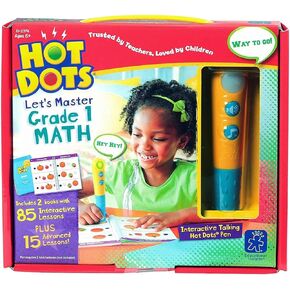 Educational Insights Hot Dots Let's Master 1st Grade Math Set, Math Workbooks, 2 Books with 100 Math Lessons & Interactive Pen, Ages 6+