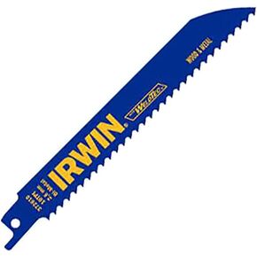 IRWIN Tools Reciprocating Saw Blade, Wood- and Nail-Embedded Wood-Cutting, 6-Inch, 6 TPI 5 Pack (372606P5)