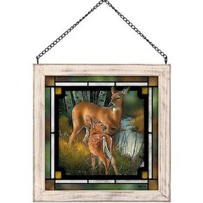 Wild Wings 5386497321 Stained Glass Art, 9-inch Height (Birch Creek Deer)