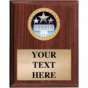 Crown Awards Runner-Up Plaques - 5x7 Customized Runner Up Recognition Trophy Plaque Prime