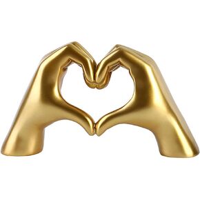 القلب الأيدي النحت الذهب ديكور المنزل شكل قلب لفتة التماثيل الديكور الفن الحديث التماثيل لرف الكتب الجدول غرفة الديكور in Kuwait