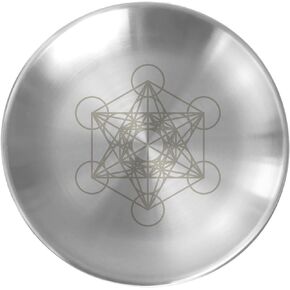 5.5inch Altar Ritual Plate Dish Stainless Steel Flat Bowl Round Metal Jewelry Tray Prayer Astrology Tarot Plate Ring Trinket Holder for Smudging Decoration Trays Silver(Ephesians)