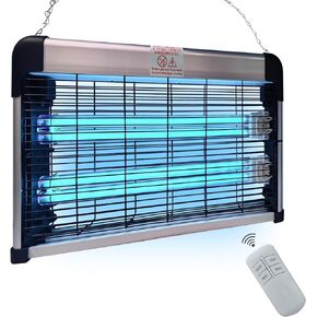 UV Light Sanitizer with Ozone 72 Watts (2x36W), UVC Germicidal Lamp w/Remote Control, Odor and Mold Removal, Ultraviolet Light sanitizer for Kitchen/Basement/Bathroom Black