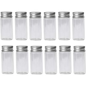 12 قطعة 10 مل قوارير زجاجية شفافة صغيرة مع أغطية لولبية من الألومنيوم، عينة فارغة لطيفة، زجاجات قارورة صغيرة لزجاجة الرسائل، عينة من هدايا الزفاف، زينة الزفاف، إكسسوارات المجوهرات in Kuwait