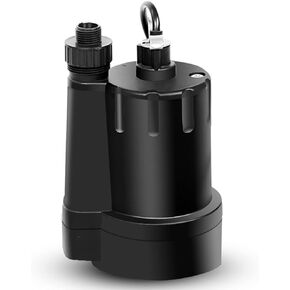 1/5 HP Submersible Utility Pump Thermoplastic Submersible Pump Electric Water Transfer Pump with 10FT Cord, Black