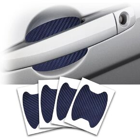 beypovk 4PCS Car Door Handle Sticker, Universal Carbon Fiber Anti-Scratches Car Door Cup Protector, Non-Marking Auto Door Handle Protective Film (Black)