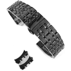2in1 Curved Straight End Stainless Steel Watch Band 12 14 15 16 17 18 19 20 21 22 23 24 26mm Replacement Watch Strap 7-beads Universal Wrist Bracelet Watchands with Tools Pins