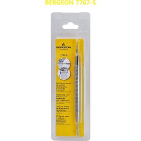 أداة شريط زنبركي للساعة من Bergeon 7767-S - مقبض طويل من الفولاذ المقاوم للصدأ مع برغي قابل للاستبدال في نهاية أداة قوية دقيقة