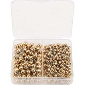 Round Pearl Head Pins,300pcs Sewing Pins with Colored Heads Sewing Straight Pins Dressmaking Sewing Fixed Marking Tool for DIY Craft (Gold)