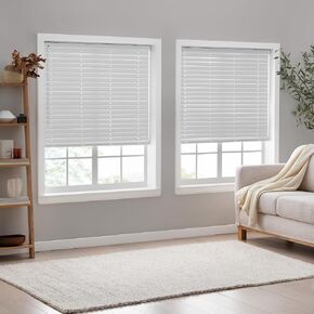 Eclipse 2" Premium Vinyl Blinds for Light Filtering & Privacy, Durable Room Darkening Blinds for Home or Office, Tested and Certified Child Safe Cordless Vinyl Blinds - White, 20 W x 48 L