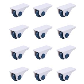 12Pcs Stickable Wheels Household Furniture Casters Storage Box Rollers Trash Can Rollers Storage Box Basket Moving Small Wheels Blue