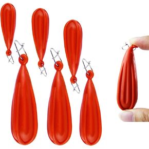 6 PCS Fishing Practice Plugs - 6 Mixed Sizes Orange Bait Casting Practice Plug, Suitable for Children to Improve Throwing Skills (1/5 oz, 1/4 oz, 3/8 oz, 2/5 oz, 1/3 oz, 3/4 oz)
