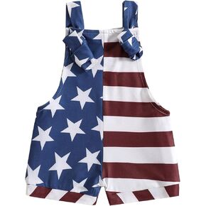 YINGISFITM Newborn Baby Boy 4th of July Outfit Ameican Flag Romper Sleeveless Short Jumpsuit Memoroal Day Clothes