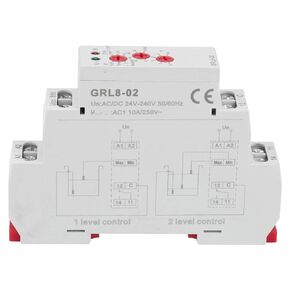 Liquid Level Control Relay GRL8-02 Pool Tank Water Level Controller with DIN Rail Mount for Liquid Level Monitoring
