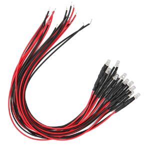 50Pcs 12V LED Lights Emitting Diodes, 3mm Pre Wired Round Head Single Flashing Model LED Lights, Prewired 12V LED Diodes(Orange Light)