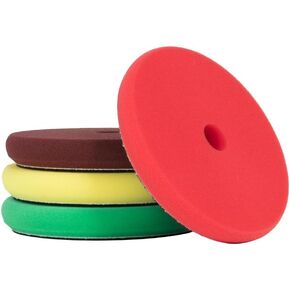 SGCB Pro 5" RO DA Buffing Polishing Pad Buffer Pads Hook and Loop Buffing Foam Pads Sponge Polish Pad 4Pcs Coarse to Fine for 5 Inch RO DA Rotary Polisher Compounding, Polishing, Finishing and Waxing