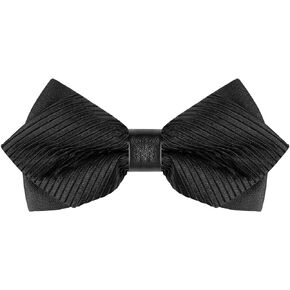 Allegra K Men's Striped Pre-tied Bow Ties Neck Adjustable Wedding Pointed Bowties