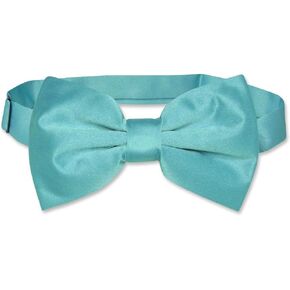 Vesuvio Napoli BOWTIE Solid TURQUOISE BLUE Color Men's Bow Tie for Tuxedo Suit