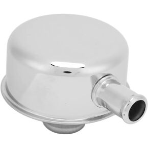 Breather Device Round Valve Cover Breather Push In Style Highly Polished Breather Device with Vent Tube for SBC BBC SBF 350,