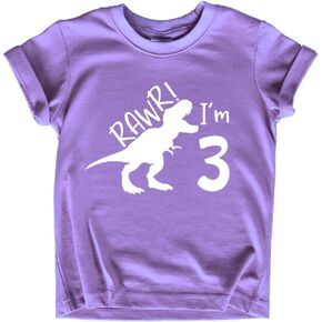 rawr im 3 Year Old Girl Birthday Shirt Dinosaur Roar Three 3rd Toddler Outfit Third