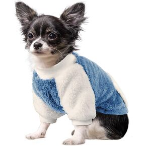 LESYPET Dog Sweaters for Small Dogs, Fleece Dog Sweater Small Dog Clothes Warm Puppy Coat Dog Pullover for Small Dogs Girl Boy, Grey Medium