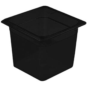 Cambro 66CW110 Camwear Food Pan Plastic 1/6-size 6"D Black - Case of 6