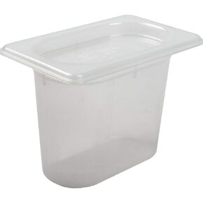 San Jamar Modpans 1/9 Food Pan with Lid for Kitchens and Restaurants, Plastic, 1/9 Size, Clear