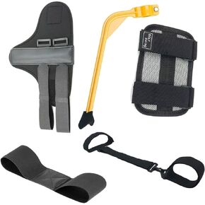 Golf Swing Trainer Aids Set, Golf Posture Correction Tools, 6 PCS-Arm Band, Elbow Correction, Wrist Hinge Trainer, Wrist Brace Band, Leg Rod Corrector, with a Strap Carrying Bag