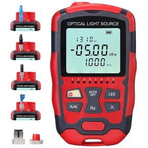 A-M1315 Optical Light Source SC/FC/ST Universal Interface Optical Fiber Power Meter Single Mode Dual Wavelength 1310nm 1550nm Fiber Optic Light Source with RJ45 Test Fiber Optic Cable Tester