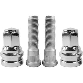 M14x1.5 Chrome Wheel Lug Stud Nut Set HCPZ1012A HCPZ1012B Compatible with 2003-2023 Ford F250 F350 F450 F550 Super Duty Excursion F-53 (4PCS)