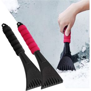 Augeny Ice Scraper for Car Windshield, Scratch-Free Auto Windshield Scraper with Foam Handle to Remove Snow, Frost, and Ice, Universal Frost Removal Tool for Cars and Trucks (Black)