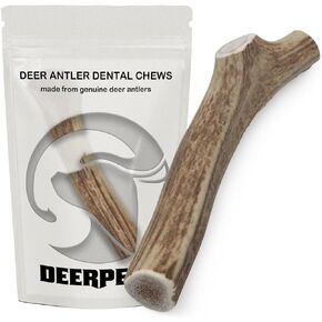 Premium Red Deer Antler Dog Chew, 4-8 inch Naturally Shed Antlers for Dogs, Aggressive Chewers & Puppies, No Messy No Oder Healthy Treat! - 1 Count (Medium)…