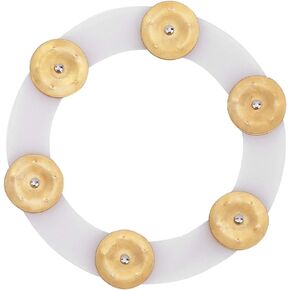 Drum Cymbals Hi Hat Tambourine Stainless Steel and Rubber Hi Hat Tambourine with Two Color for Drum Set Performance(Gold)