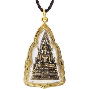 Phra Phuttha Chinnarat Buddha Bhumisparsha mudra Earth-Touching Golden Thai Amulet Pendant