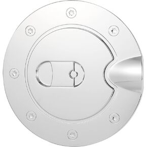 ACROPIX Stick-on Gas Door Fuel Tank Cap Filler Cover for Dodge for Ram 1500 2500 3500 2009-2017 - Pack of 1 Silver Tone
